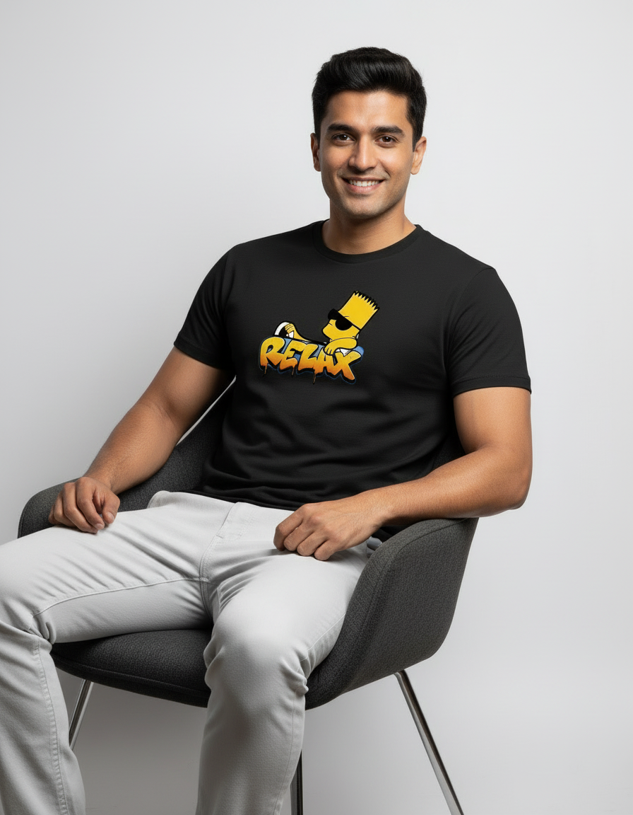 "RELAX" Minimalist Premium Regular Fit T-Shirt – Teeyatra Comfort Series