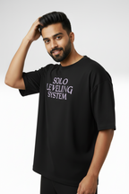 Solo Leveling "Shadow Monarch System" Heavyweight Oversized Tee