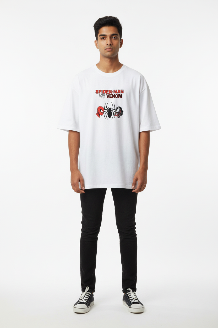 Spider-Man vs. Venom: The Ultimate Battle – Heavyweight Oversized French Terry T-Shirt