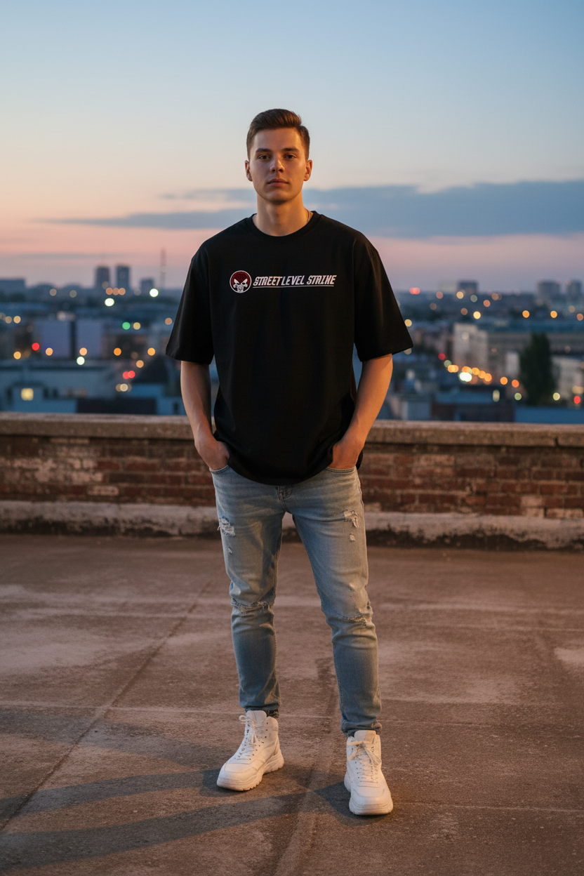 Teeyatra "Spider-Punisher" Oversized Tee | 240 GSM French Terry | Streetwear Edition