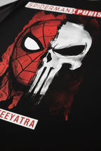 Teeyatra "Spider-Punisher" Oversized Tee | 240 GSM French Terry | Streetwear Edition