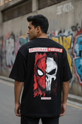 Teeyatra "Spider-Punisher" Oversized Tee | 240 GSM French Terry | Streetwear Edition