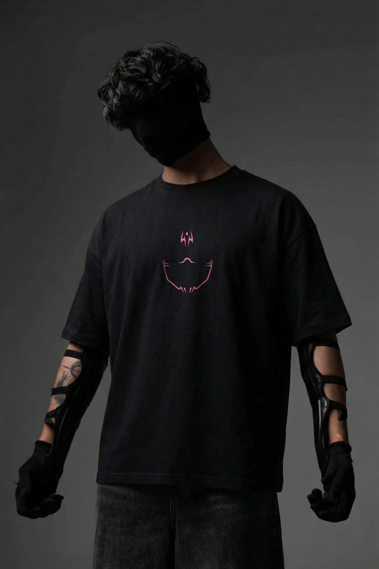 TEEYATRA Cursed King Oversized Graphic T-Shirt – 240 GSM Premium French Terry | DTF Back Print