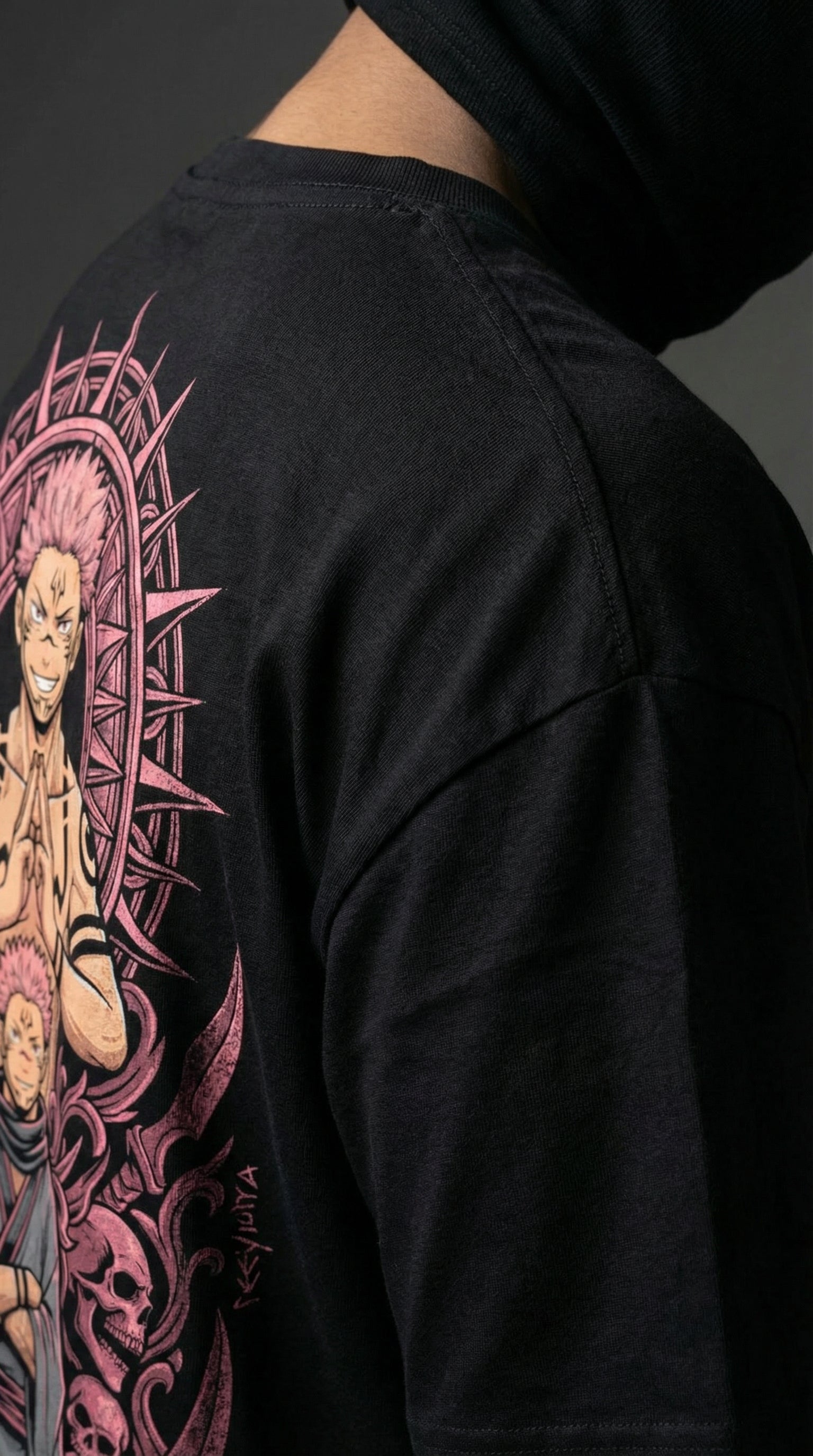 TEEYATRA Cursed King Oversized Graphic T-Shirt – 240 GSM Premium French Terry | DTF Back Print