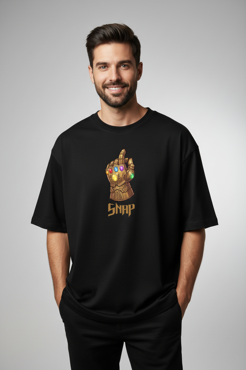 Teeyatra “Inevitable” Thanos Oversized T-Shirt – 240 GSM French Terry - TEEYATRA