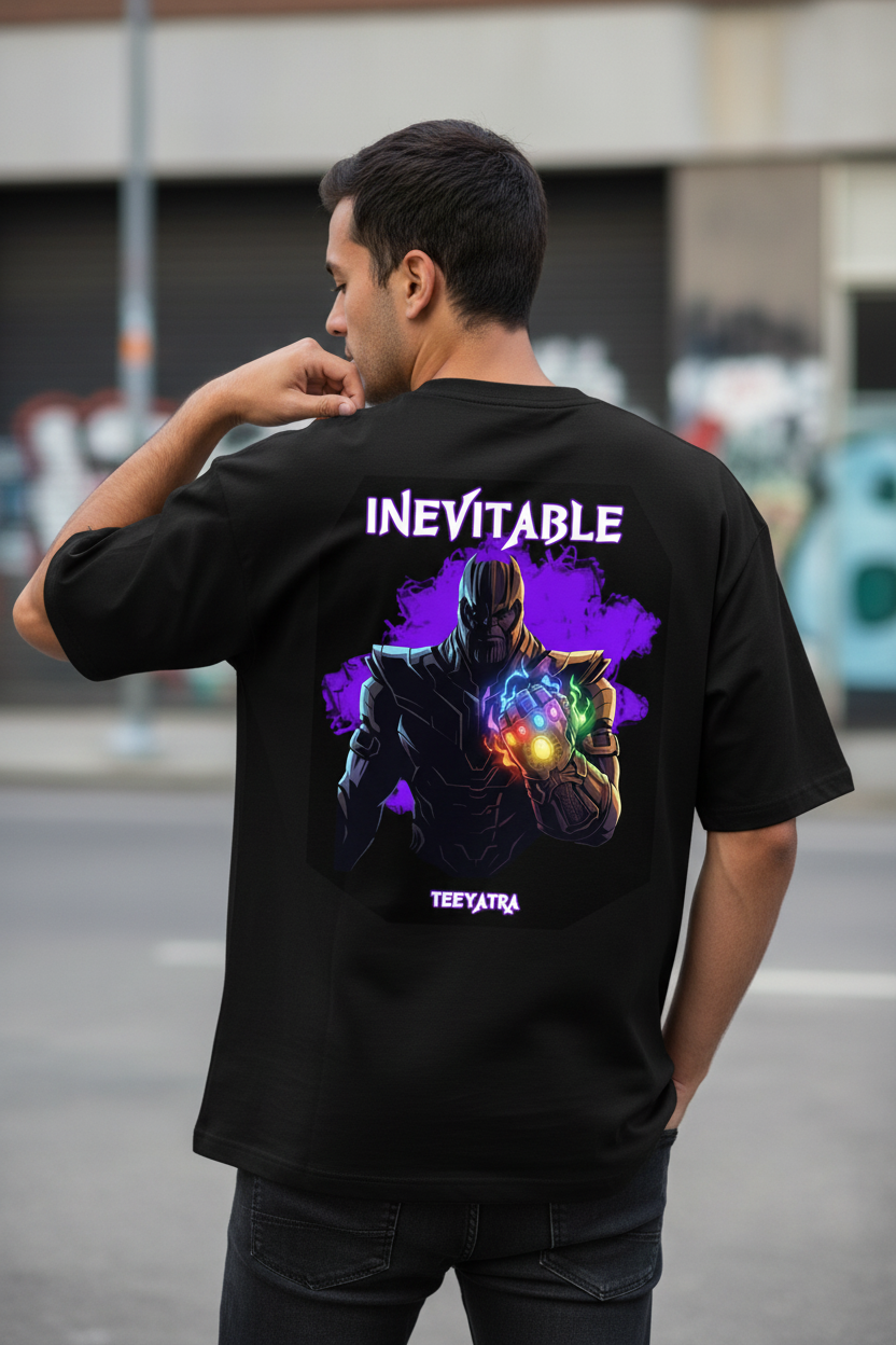Teeyatra “Inevitable” Thanos Oversized T-Shirt – 240 GSM French Terry - TEEYATRA