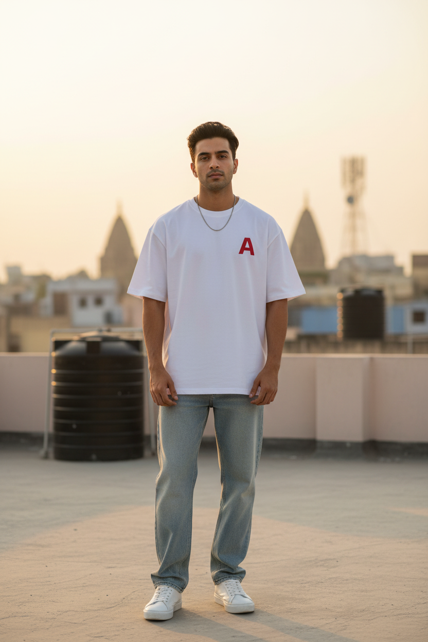 Teeyatra "The First Avenger" Oversized T-Shirt – 240 GSM Heavyweight French Terry