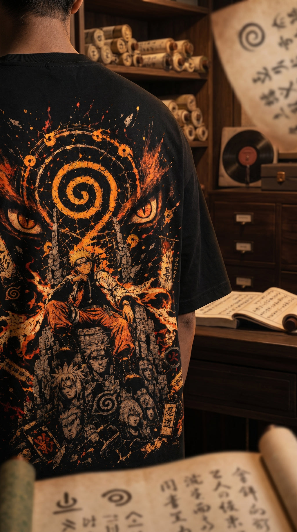 Teeyatra Nine-Tails Naruto Oversized T-Shirt