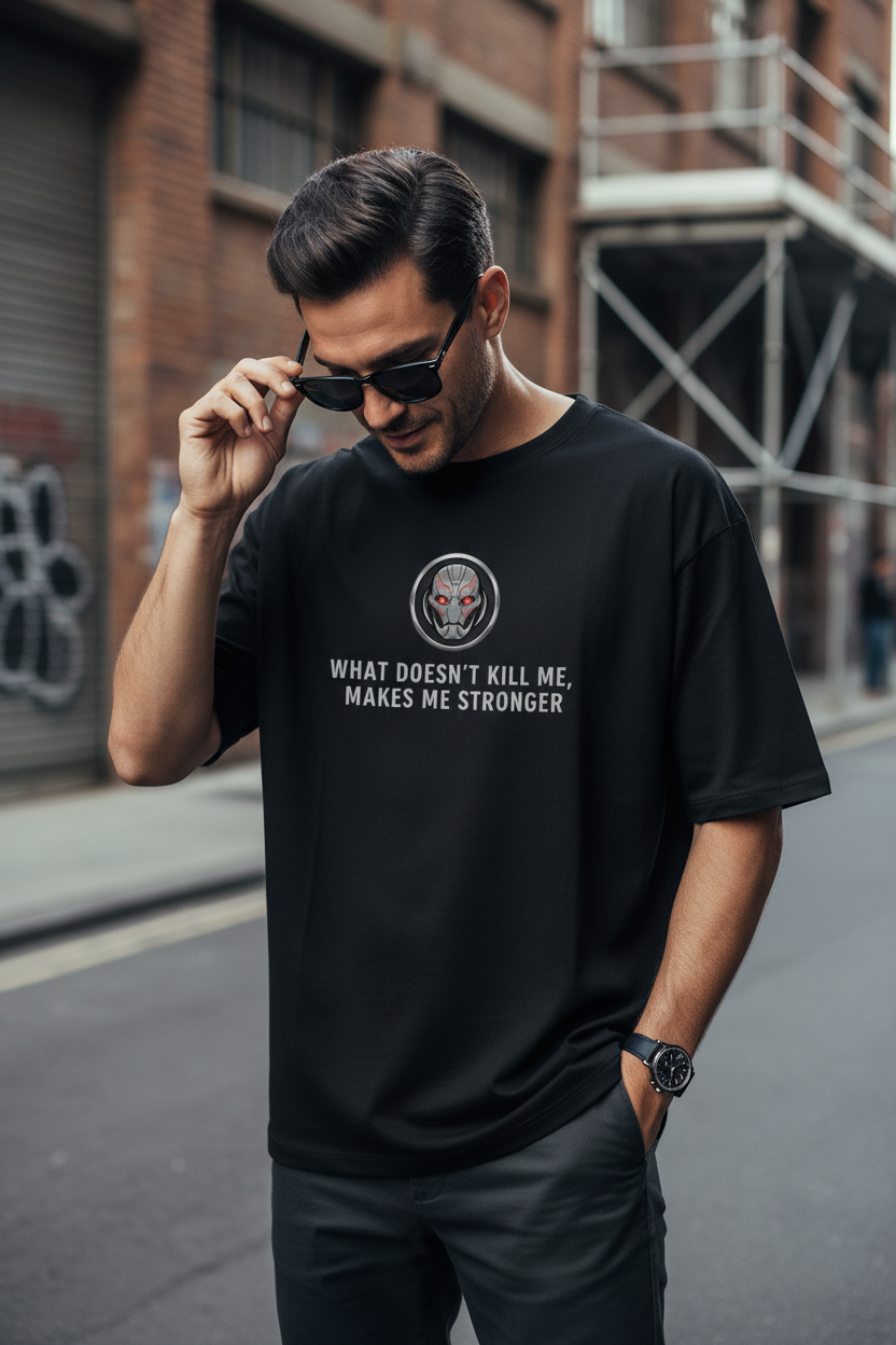 Teeyatra “Perfection Has A Form” Ultron Oversized T-Shirt – 240 GSM French Terry - TEEYATRA