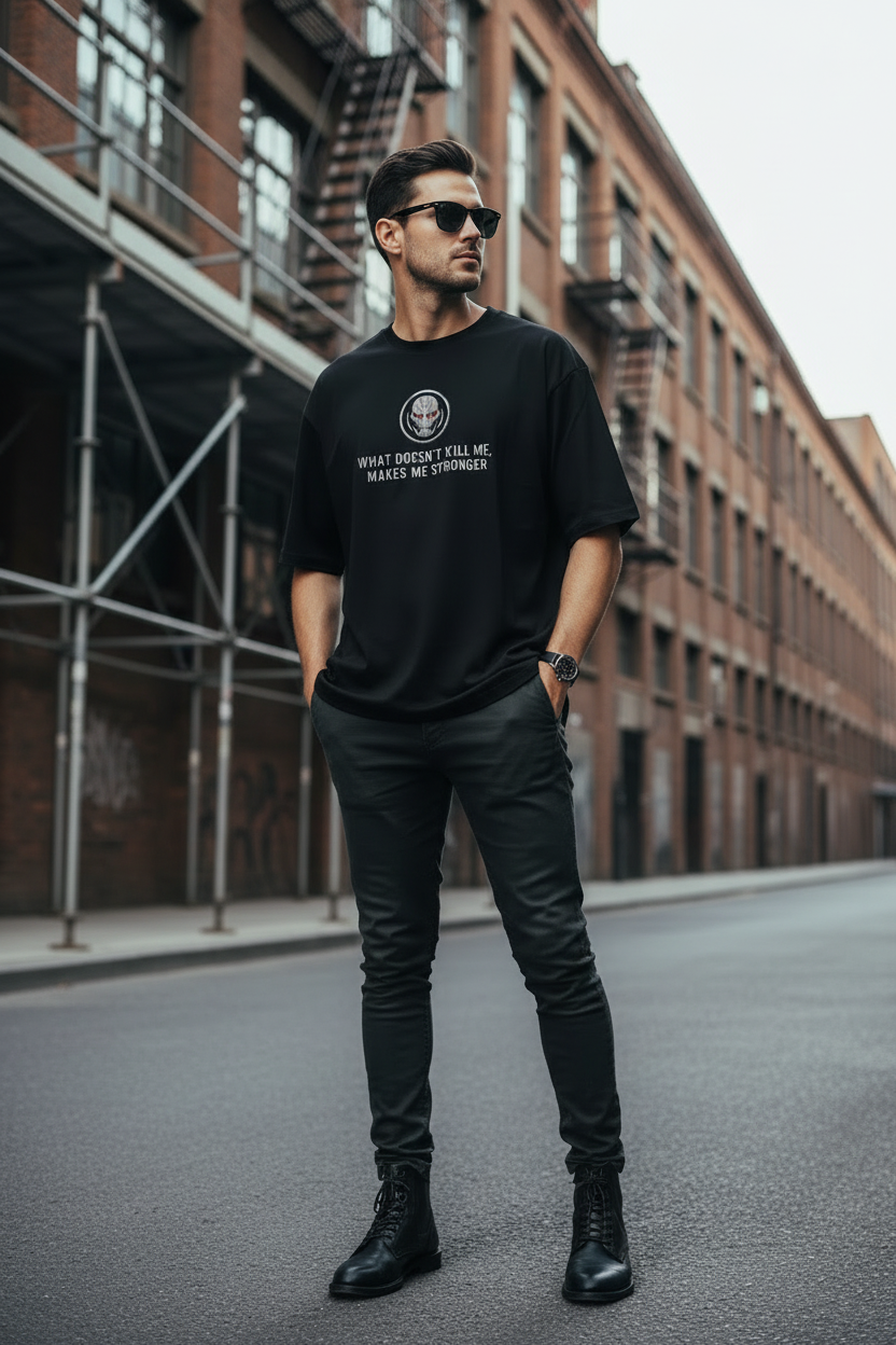 Teeyatra “Perfection Has A Form” Ultron Oversized T-Shirt – 240 GSM French Terry - TEEYATRA
