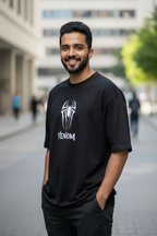 Teeyatra “Hunger Never Ends” Venom Oversized T-Shirt – 240 GSM French Terry - TEEYATRA