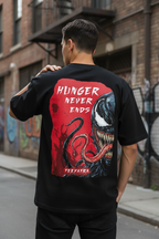 Teeyatra “Hunger Never Ends” Venom Oversized T-Shirt – 240 GSM French Terry - TEEYATRA