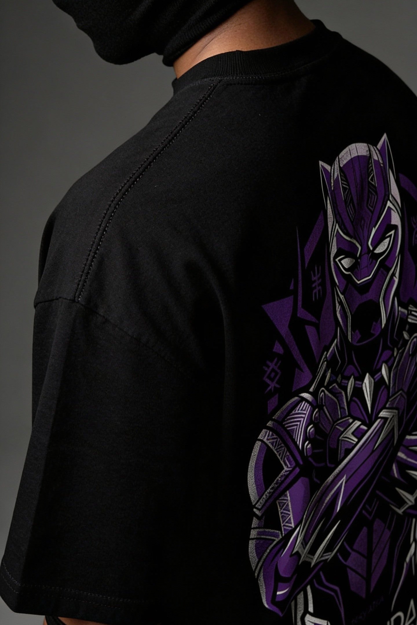 TEEYATRA Panther Legacy Oversized Graphic T-Shirt – 240 GSM Premium French Terry | DTF Back Print