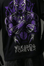 TEEYATRA Panther Legacy Oversized Graphic T-Shirt – 240 GSM Premium French Terry | DTF Back Print