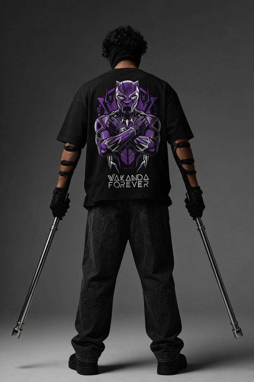 TEEYATRA Panther Legacy Oversized Graphic T-Shirt – 240 GSM Premium French Terry | DTF Back Print