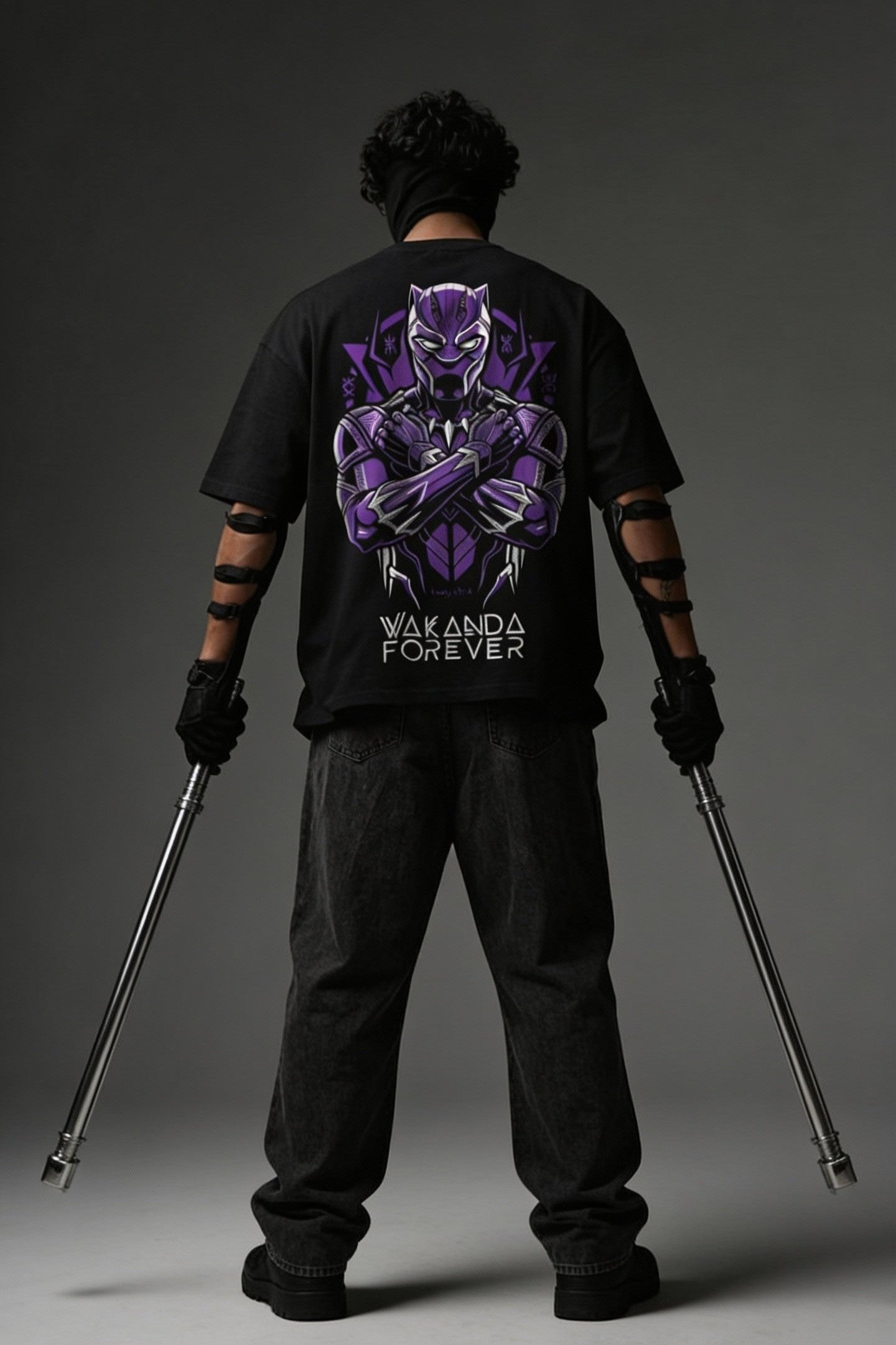 TEEYATRA Panther Legacy Oversized Graphic T-Shirt – 240 GSM Premium French Terry | DTF Back Print