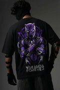 TEEYATRA Panther Legacy Oversized Graphic T-Shirt – 240 GSM Premium French Terry | DTF Back Print