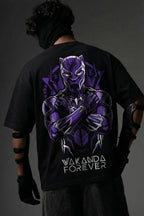 TEEYATRA Panther Legacy Oversized Graphic T-Shirt – 240 GSM Premium French Terry | DTF Back Print