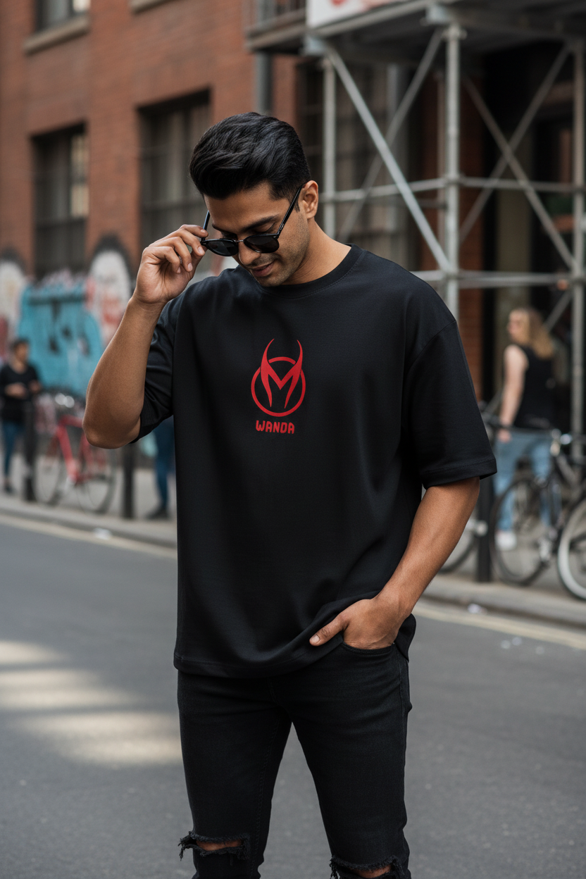 Teeyatra “Chaos Reigns” Scarlet Witch Oversized T-Shirt – 240 GSM French Terry - TEEYATRA