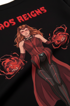 Teeyatra “Chaos Reigns” Scarlet Witch Oversized T-Shirt – 240 GSM French Terry - TEEYATRA