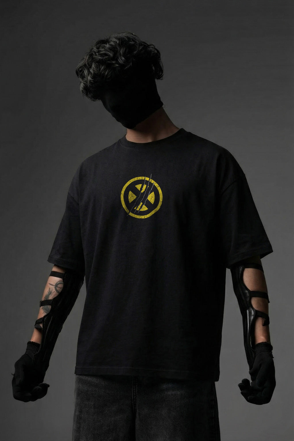 TEEYATRA  Wolverine Oversized Graphic T-Shirt – 240 GSM Premium French Terry | DTF Back Print