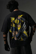 TEEYATRA  Wolverine Oversized Graphic T-Shirt – 240 GSM Premium French Terry | DTF Back Print