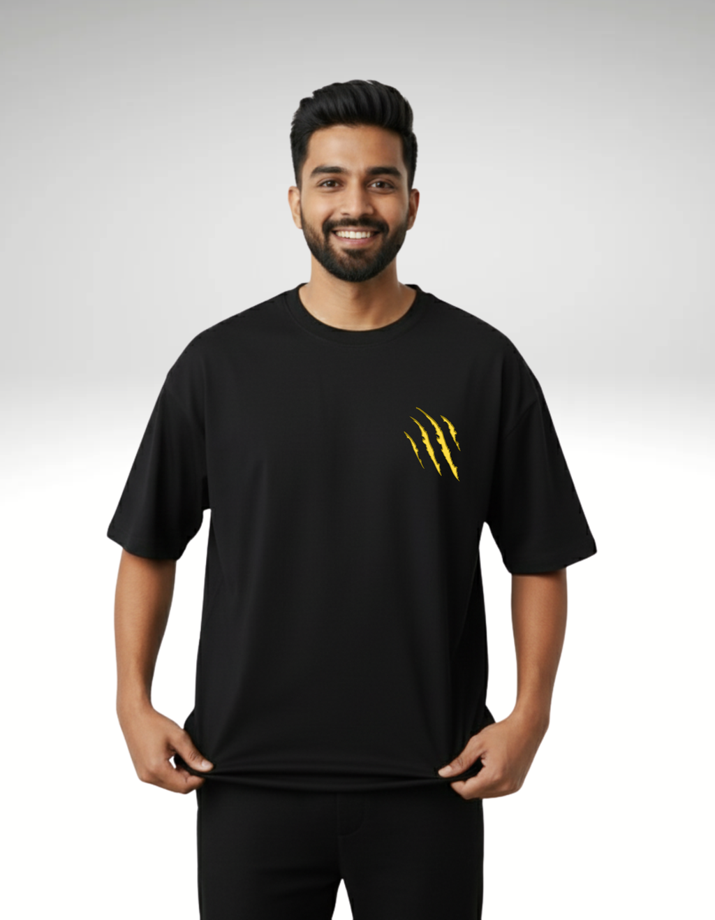 Marvel Wolverine Oversized T-Shirt – 240 GSM French Terry | DTF Print | Black Streetwear Tee
