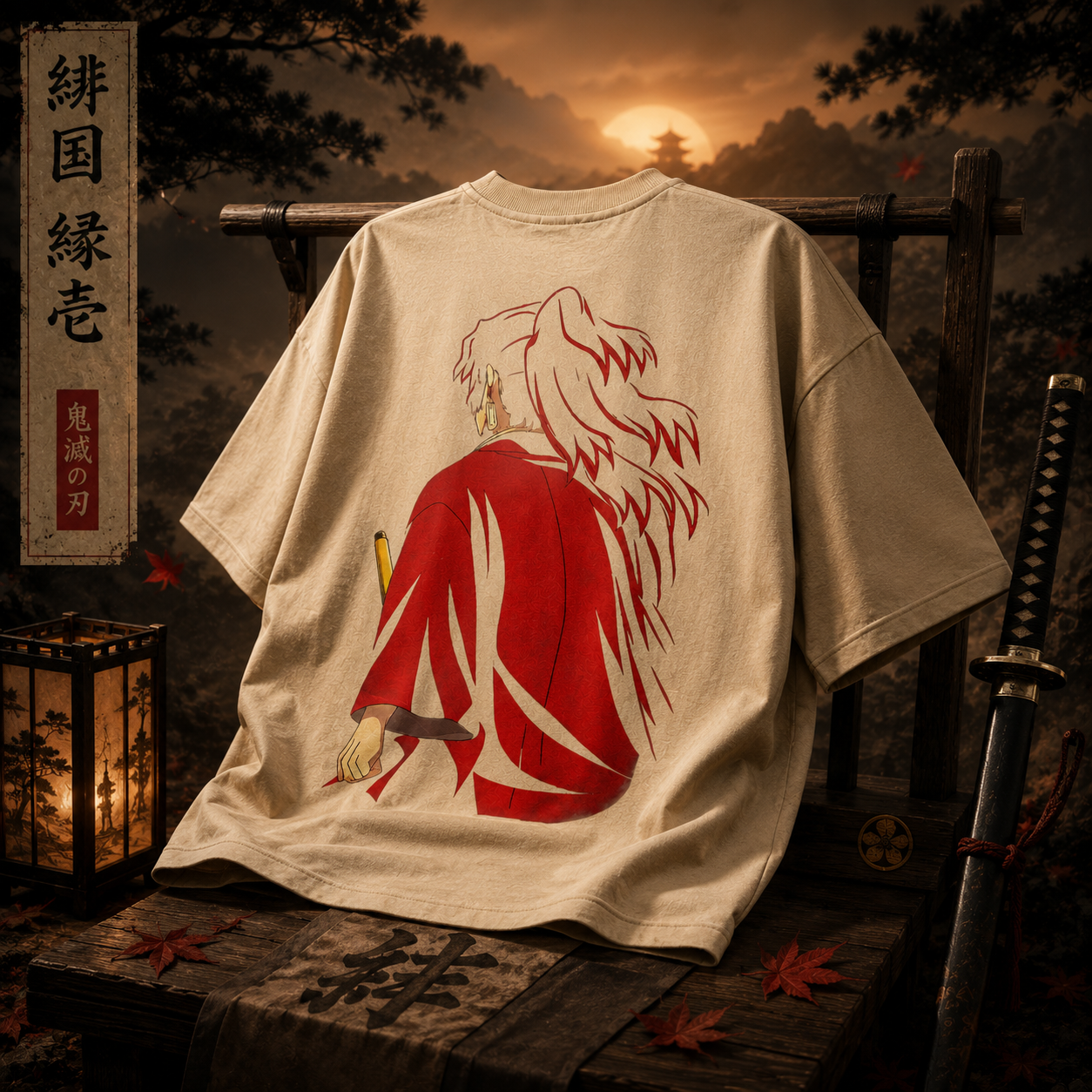 Teeyatra Yoriichi Tsugikuni Oversized T-Shirt – 240 GSM French Terry