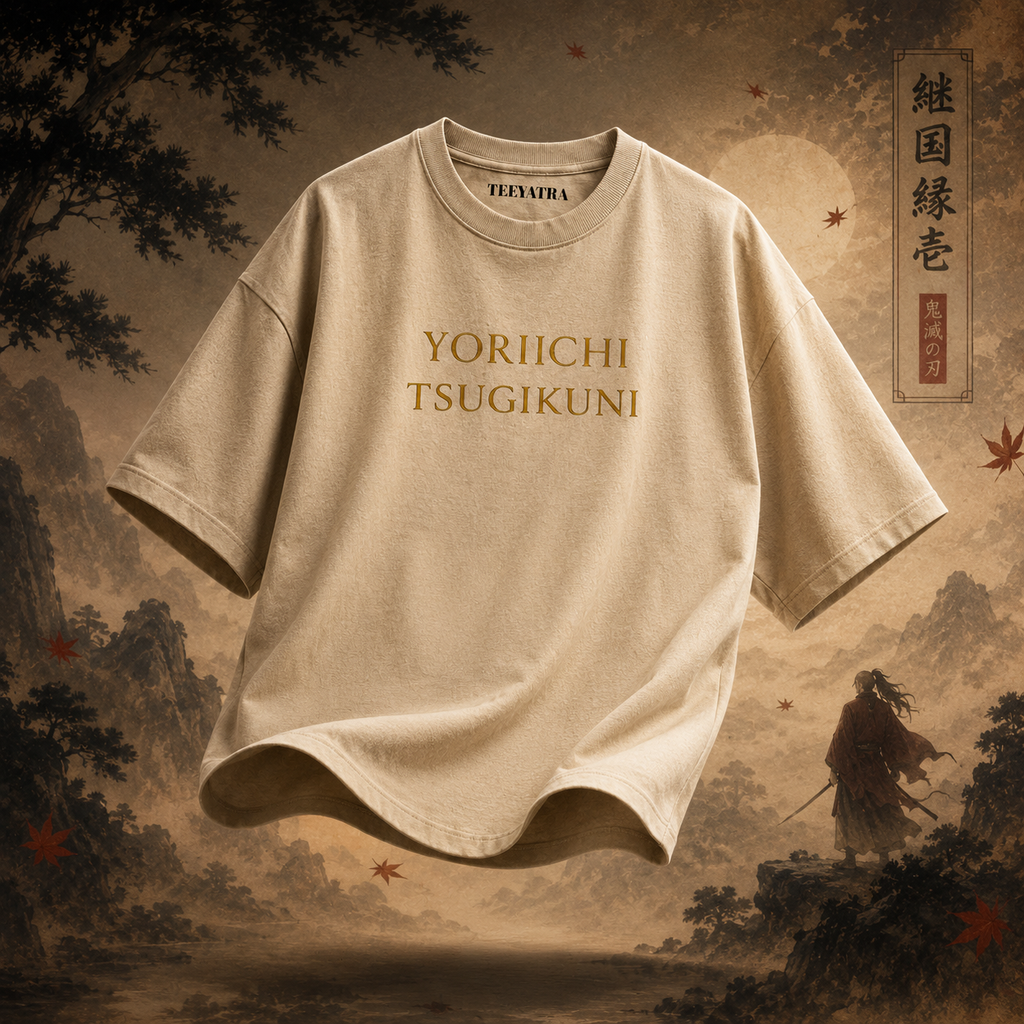 Teeyatra Yoriichi Tsugikuni Oversized T-Shirt – 240 GSM French Terry