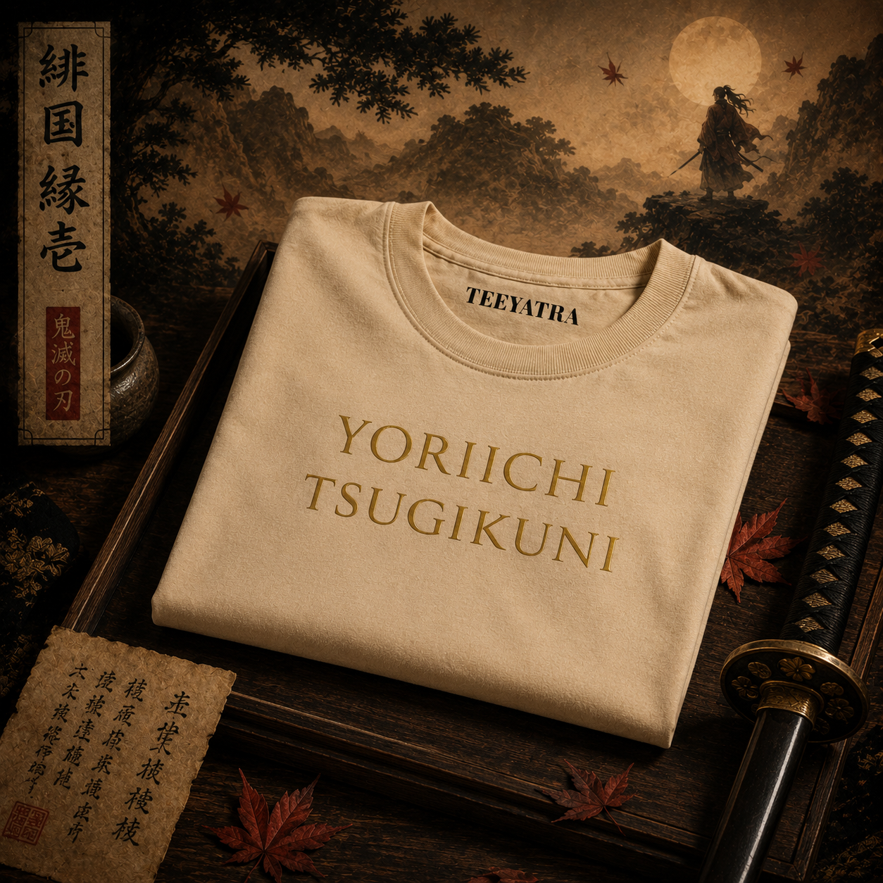 Teeyatra Yoriichi Tsugikuni Oversized T-Shirt – 240 GSM French Terry