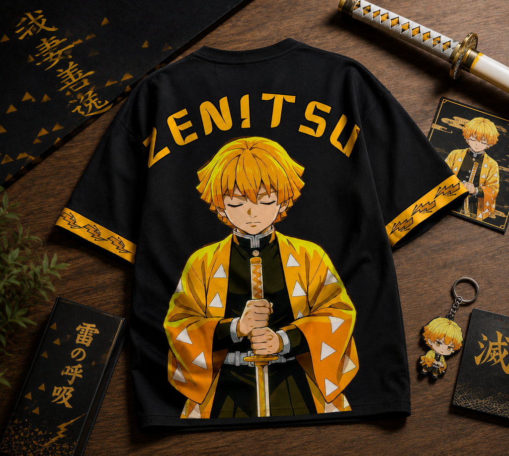 Teeyatra Zenitsu Thunder Oversized T-Shirt
