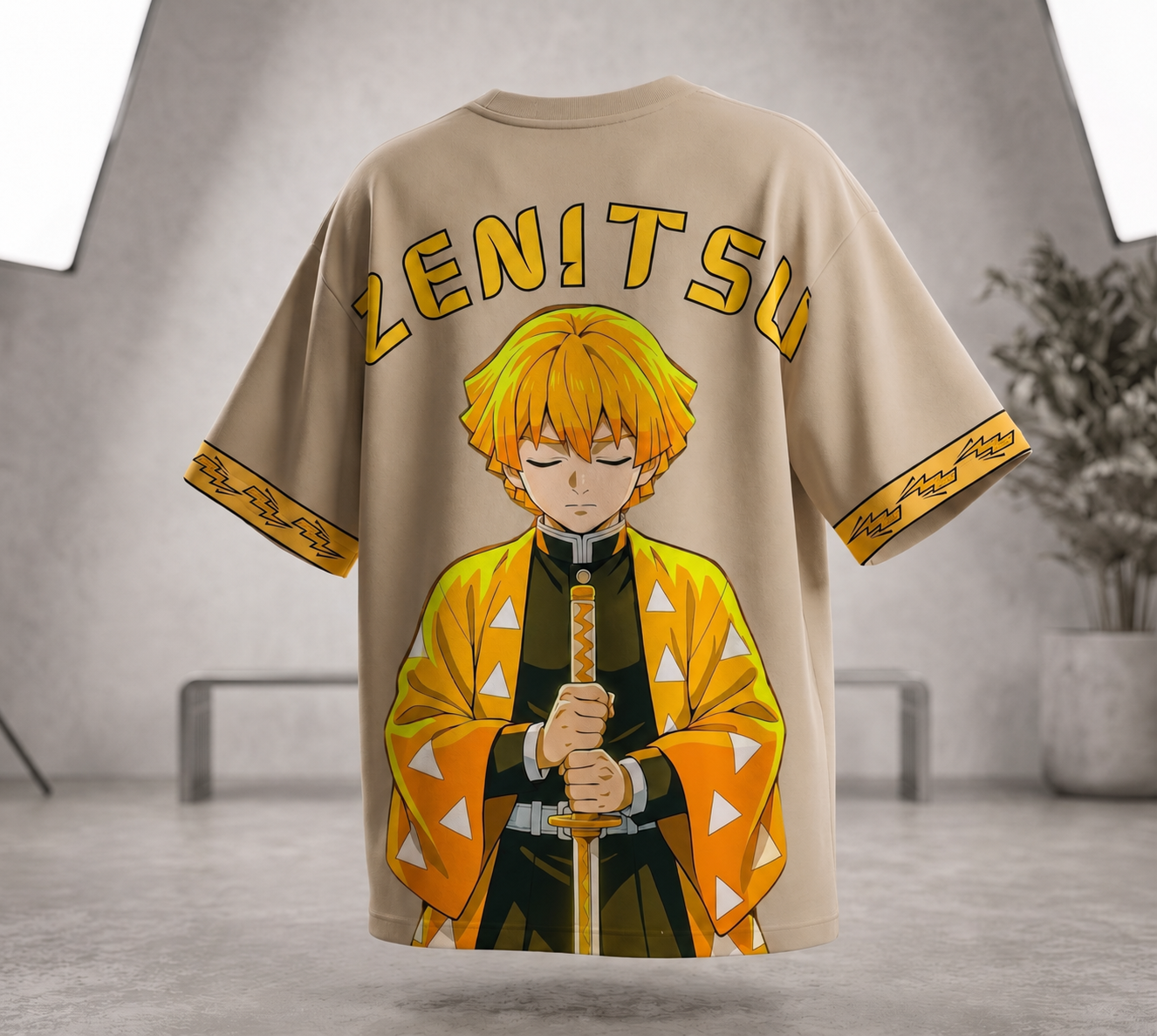Teeyatra Zenitsu Thunder Oversized T-Shirt