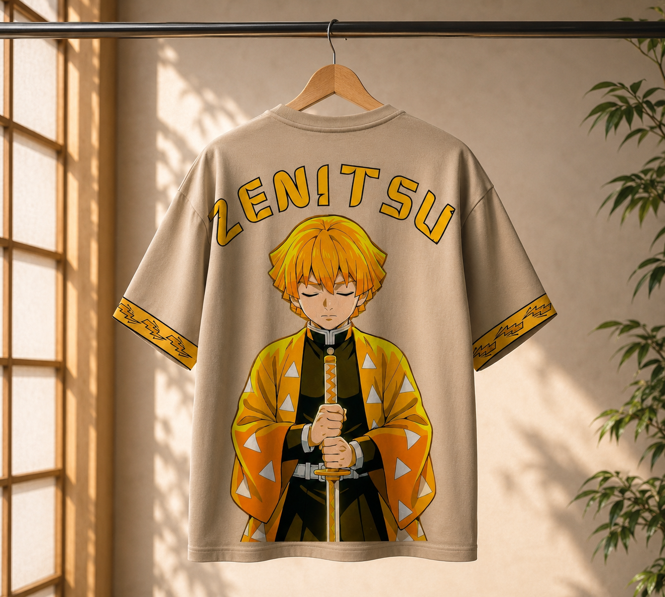 Teeyatra Zenitsu Thunder Oversized T-Shirt