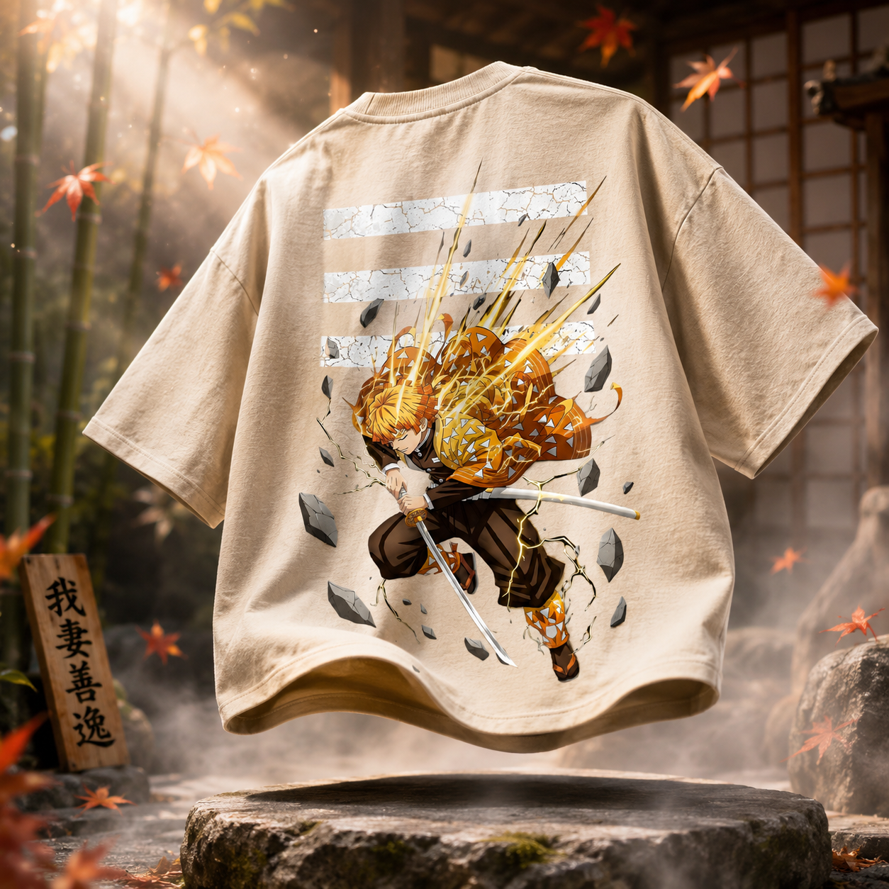 Zenitsu Agatsuma "Thunder Breathing" Oversized T-Shirt – 240 GSM French Terry