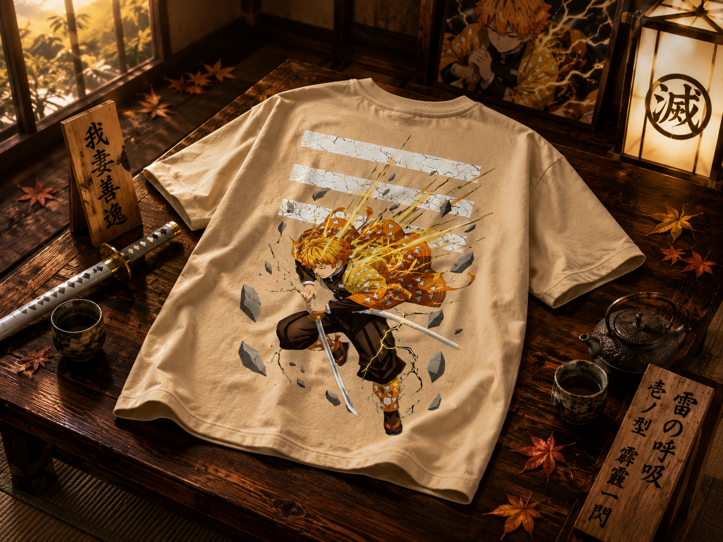 Zenitsu Agatsuma "Thunder Breathing" Oversized T-Shirt – 240 GSM French Terry