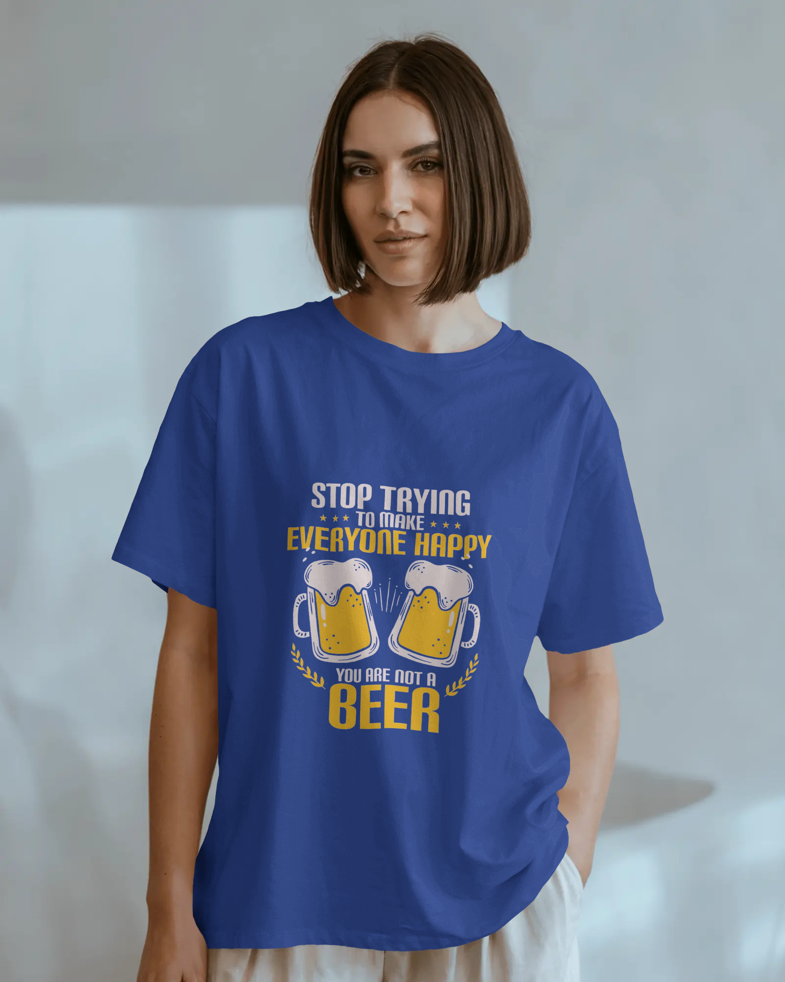 Brew-tifully Sarcastic Ladies Classic Crew T-Shirt | Teeyatra | Abstract
