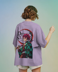 Tanjiro Kamado Ladies Terry Oversized Tee | Demon Slayer  | Teeyatra | Anime