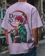 Tanjiro Kamado Men's Terry Oversized Tee | Demon Slayer  | Teeyatra | Anime