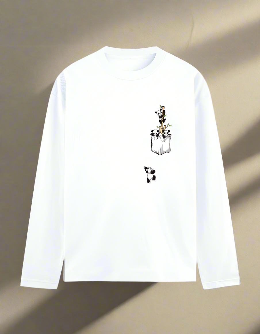 The Great Escape Cartoon Panda Men's Full Sleeve T-Shirt | Teeyatra