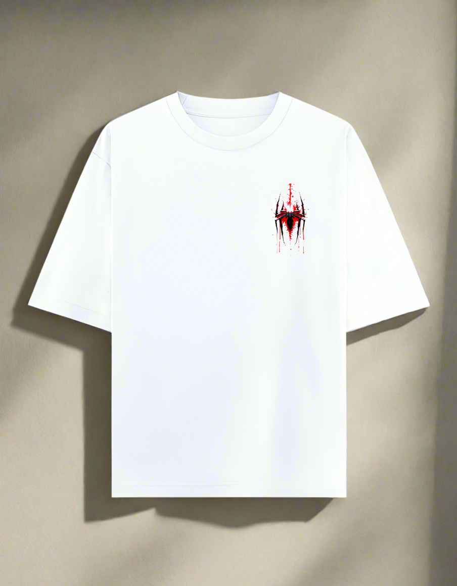 Men's Marvel Comic Book Symbiote Back Print Unisex Oversized Classic T-shirt | Teeyatra