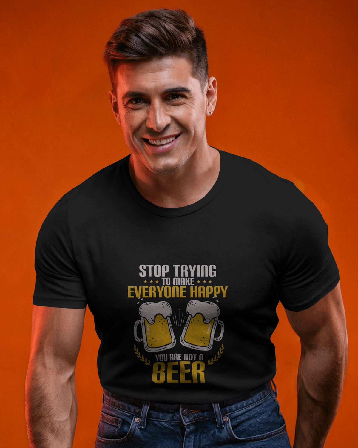Brew-tifully Sarcastic Men's Classic Crew T-Shirt | Teeyatra | Abstract