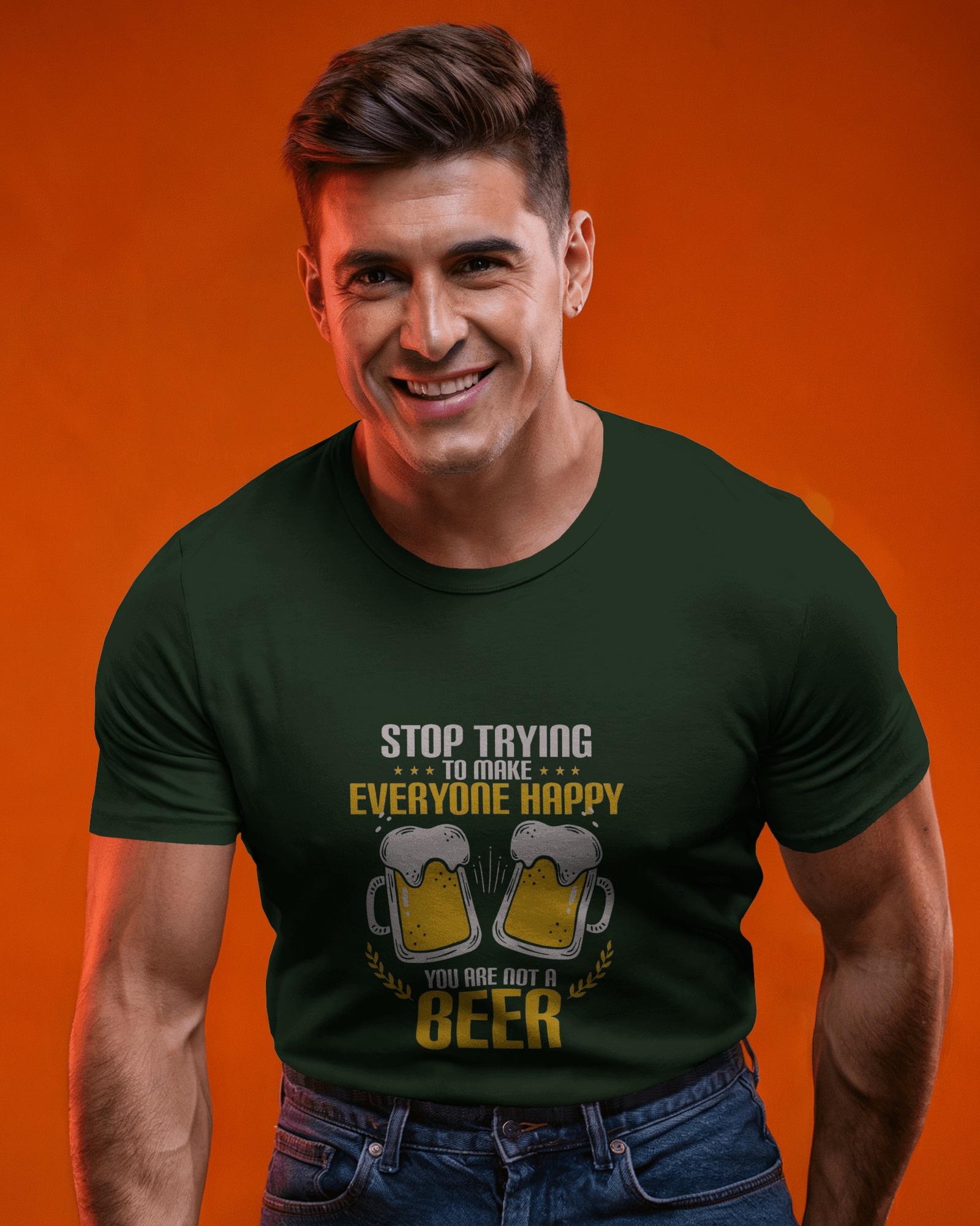 Brew-tifully Sarcastic Men's Classic Crew T-Shirt | Teeyatra | Abstract