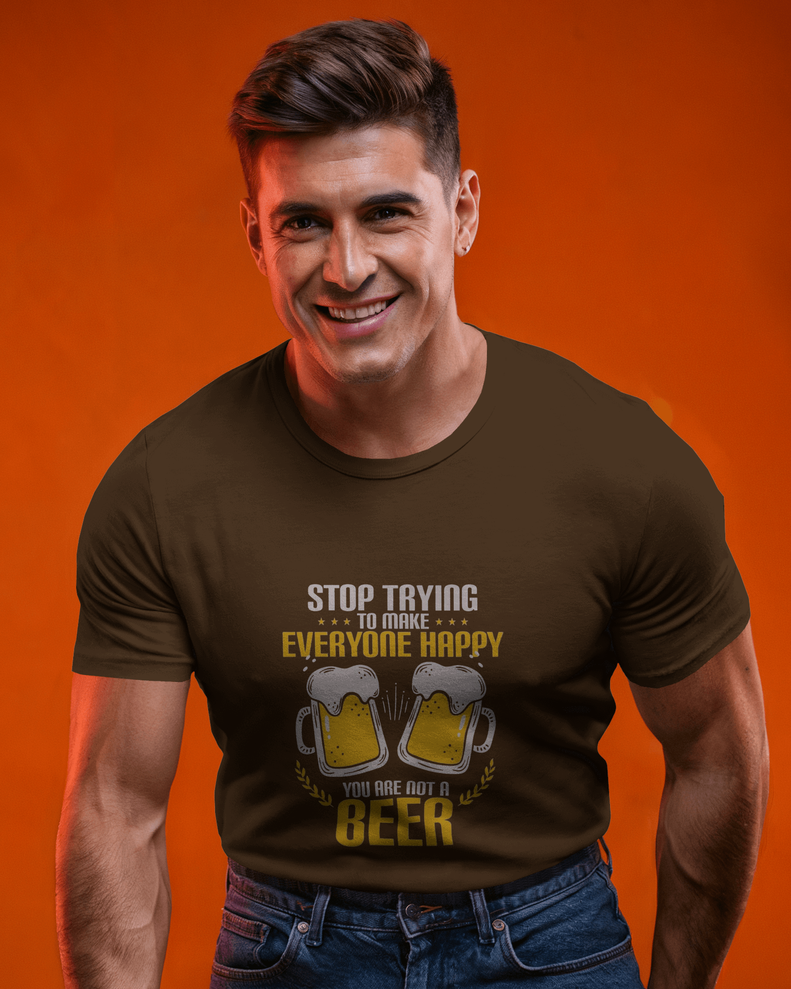 Brew-tifully Sarcastic Men's Classic Crew T-Shirt | Teeyatra | Abstract