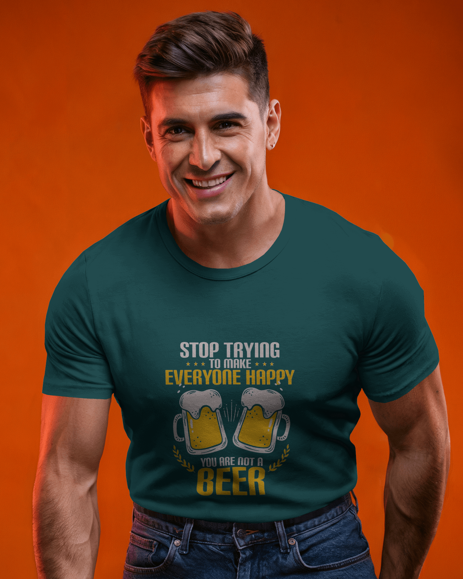 Brew-tifully Sarcastic Men's Classic Crew T-Shirt | Teeyatra | Abstract