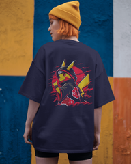 Naruto X Pokémon Crossover Ladies Oversized Classic T-shirt | Teeyatra | Anime