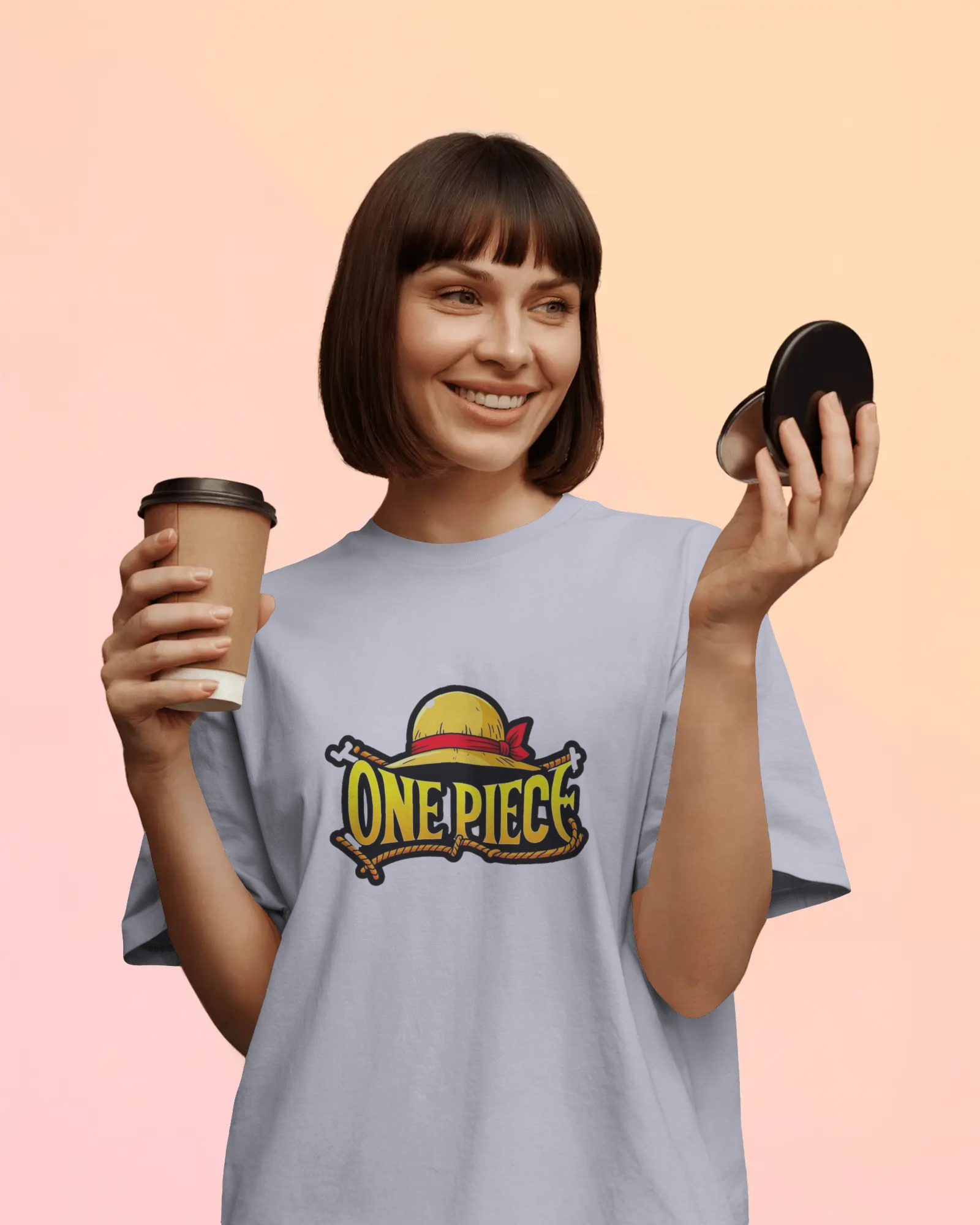 One Piece Inspired Graphic Anime Ladies Oversized Classic T-shirt | Teeyatra