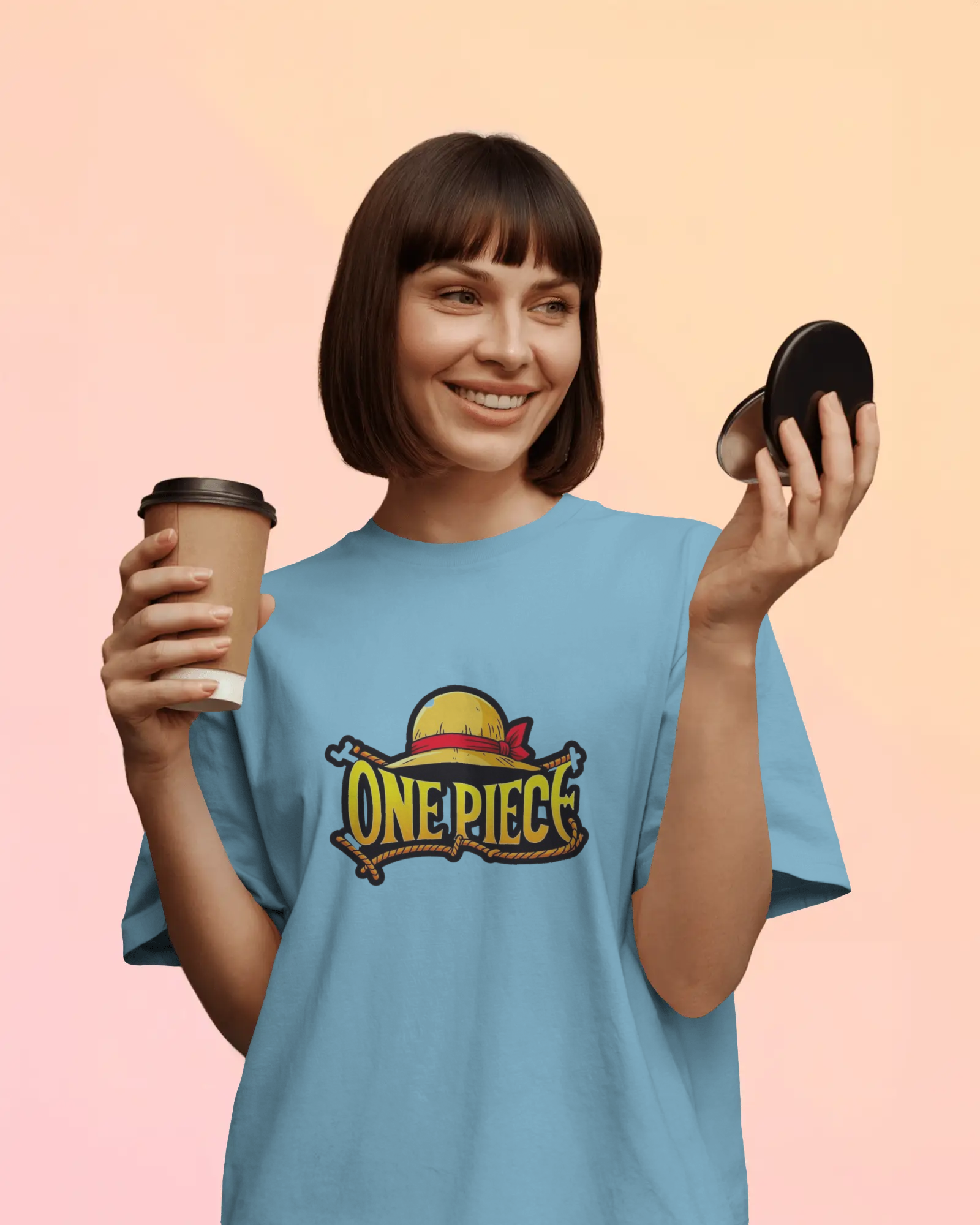 One Piece Inspired Graphic Anime Ladies Oversized Classic T-shirt | Teeyatra