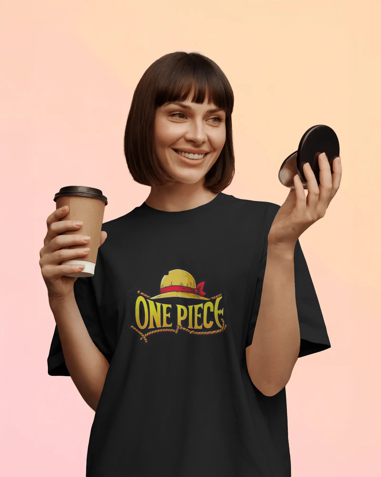 One Piece Inspired Graphic Anime Ladies Oversized Classic T-shirt | Teeyatra