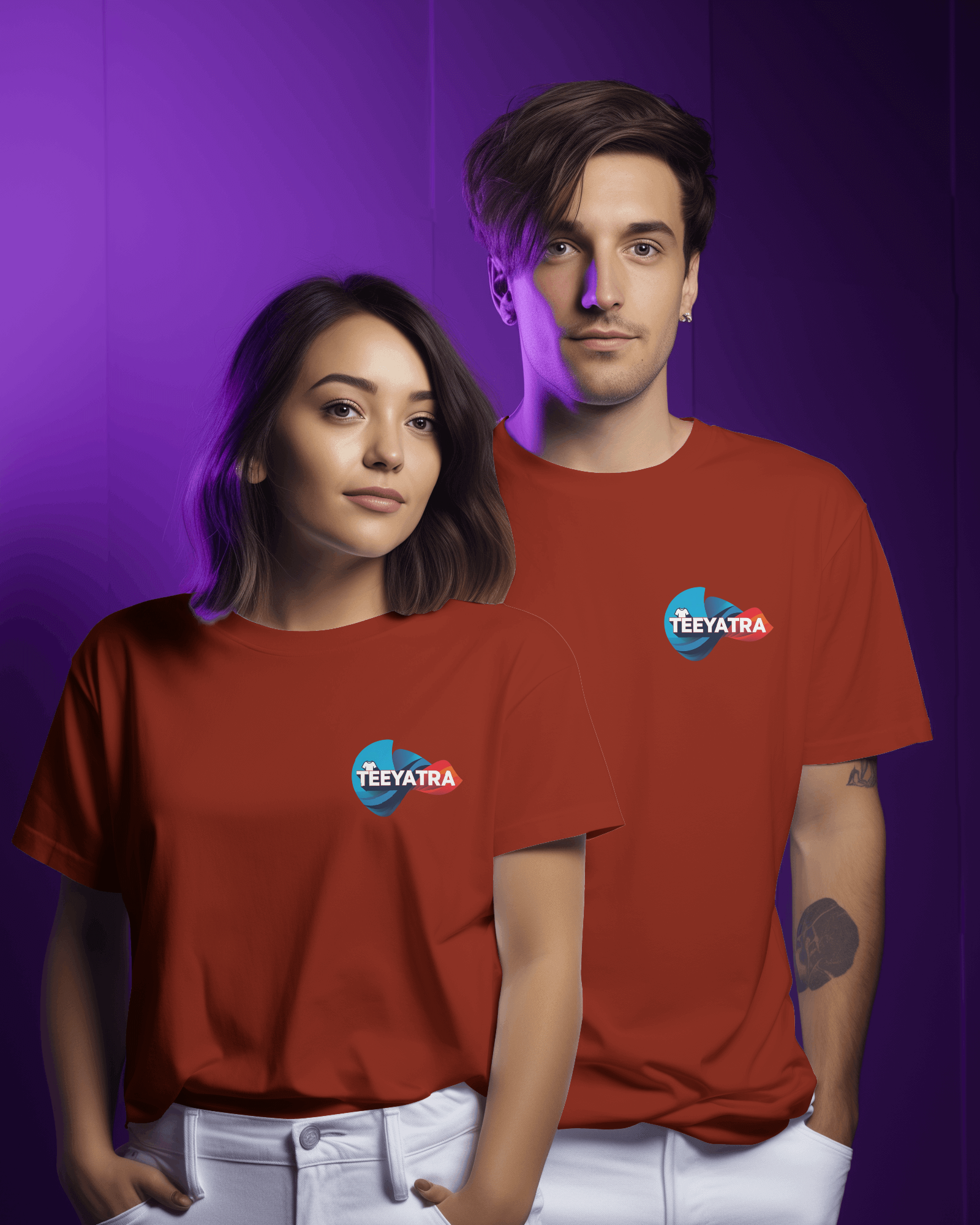 TEEYATRA Logo Men's Classic Crew T-Shirt | Teeyatra
