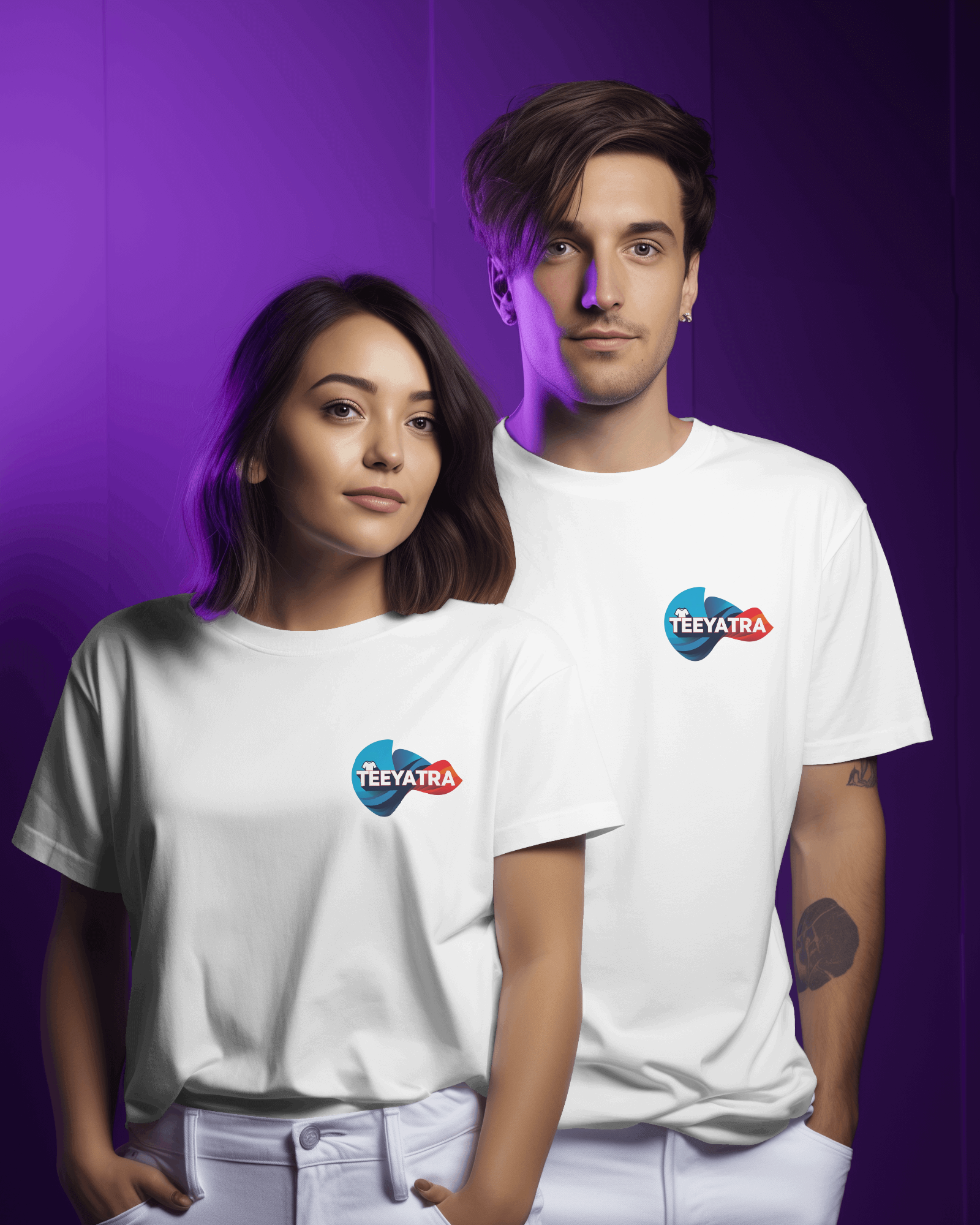 TEEYATRA Logo Men's Classic Crew T-Shirt | Teeyatra